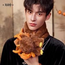 Genshin Impact Official Zhongli Theme Autumn Winter Warm Plush Scarf Unisex Gift