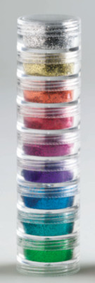9 Stapel verschiedene Regenbogen Glitzer Turm - fein 0,008'' / 0,2 mm waschbar