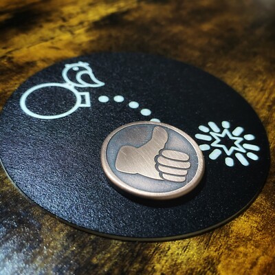 THUMBS UP - I LIKE IT! (Raised Relief Copper) Hand Made Custom Golf Ball Marker!