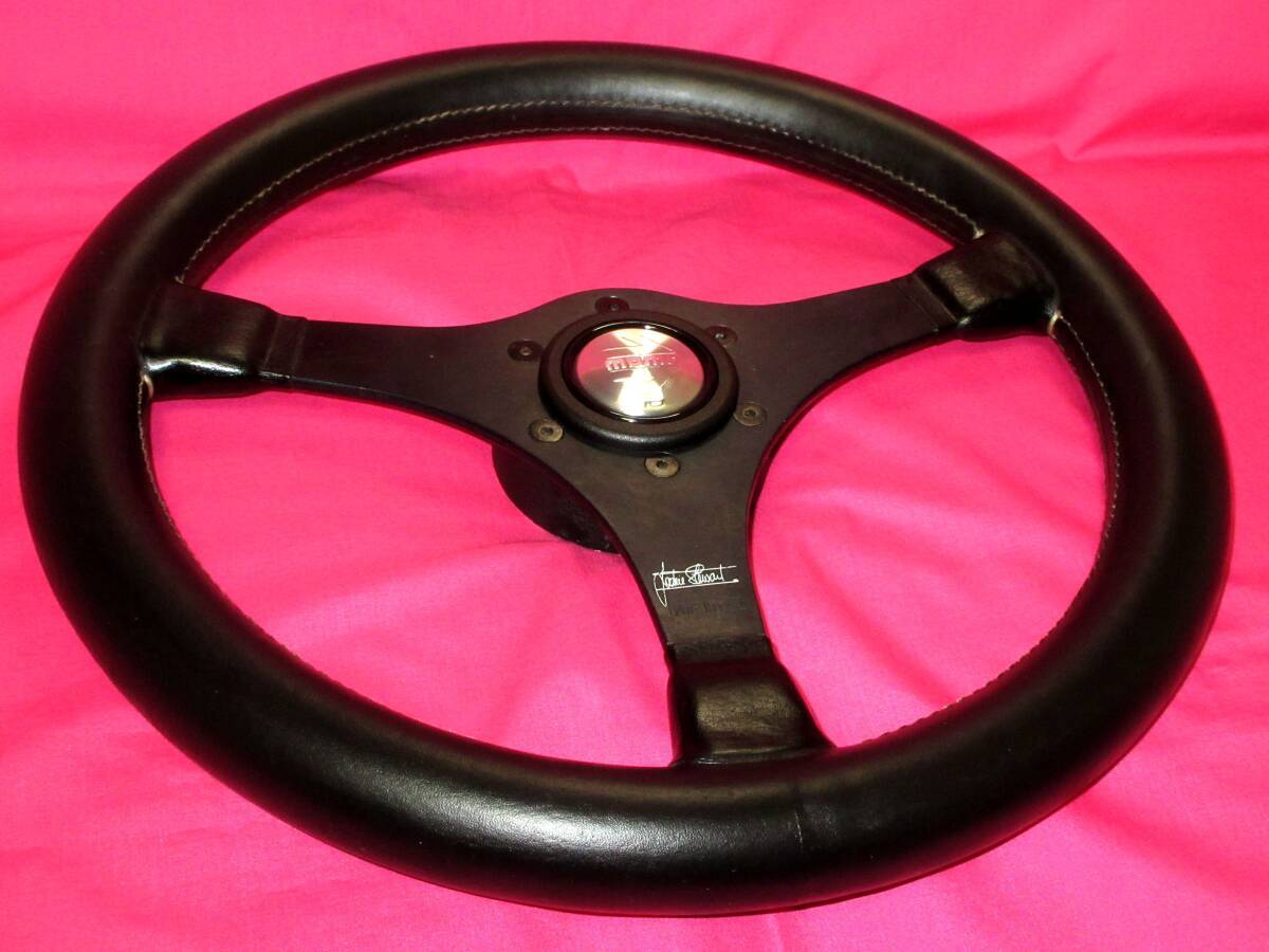 MOMO Jackie Stewart Steering Wheel 35Φ Black Leather Flat Spoke