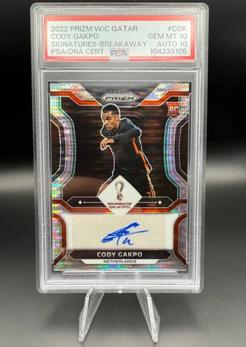 2022 PANINI PRIZM WORLD CUP QATAR SIGNATURES BREAKAWAY CODY GAKPO PSA 10 AUTO 10