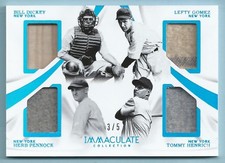 DICKEY GOMEZ PENNOCK HENRICH 2017 IMMACULATE QUAD GAME BAT JERSEY /5 YANKEES