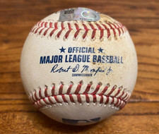 Josh Taylor Guardians Game Used Baseball 5/2/2024 vs Astros Martinez Hit Fly Out