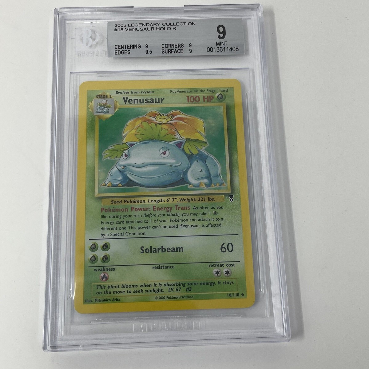 2002 Pokemon Venusaur Holo Legendary Collection 18/110 BGS 9 PSA