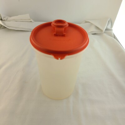 Tupperware Quart Size Vintage Clear Container #321-13 W/ Red Pour Lid  #563