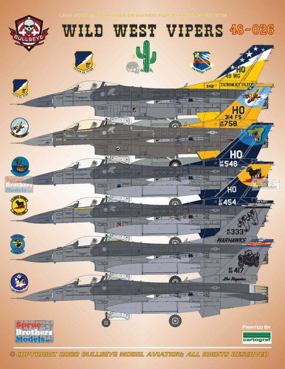 Bullseye Model Aviation 1/48 Decals Wild West Vipers - 48026 Bullseye Model Aviation 1/48 Decals Wild West Vipers - 48026