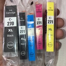 5 Pk C-270XL C-271XL Ink Cartridges Replace for Canon PXIMA MG5721 TS8020 TS9020