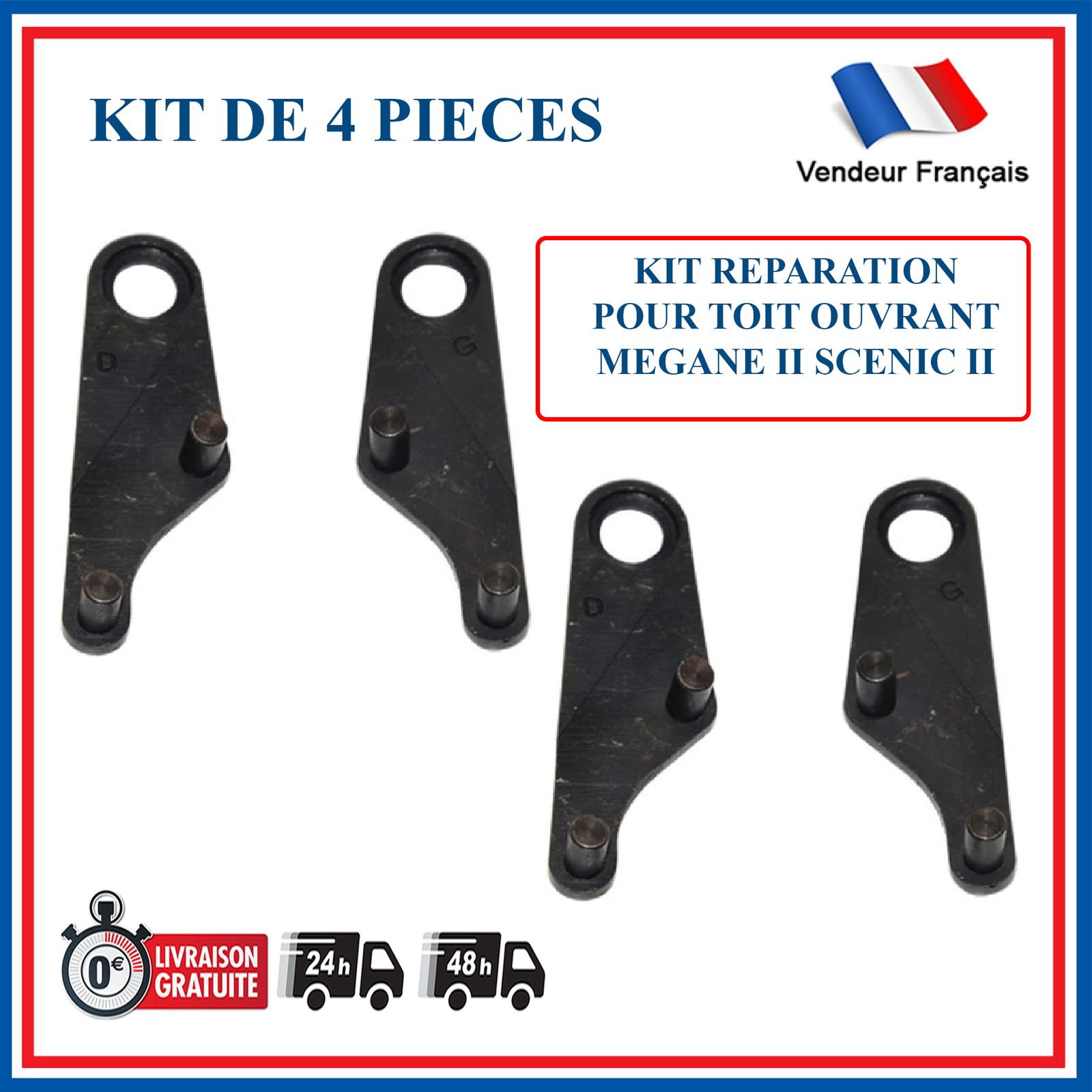 Patte métallique de toit ouvrant Mégane 2 pour réparer les bruits et frottements