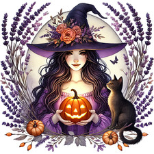 Wall Decal Sticker Halloween Moon Witch Wall Sticker 18X18cm Large