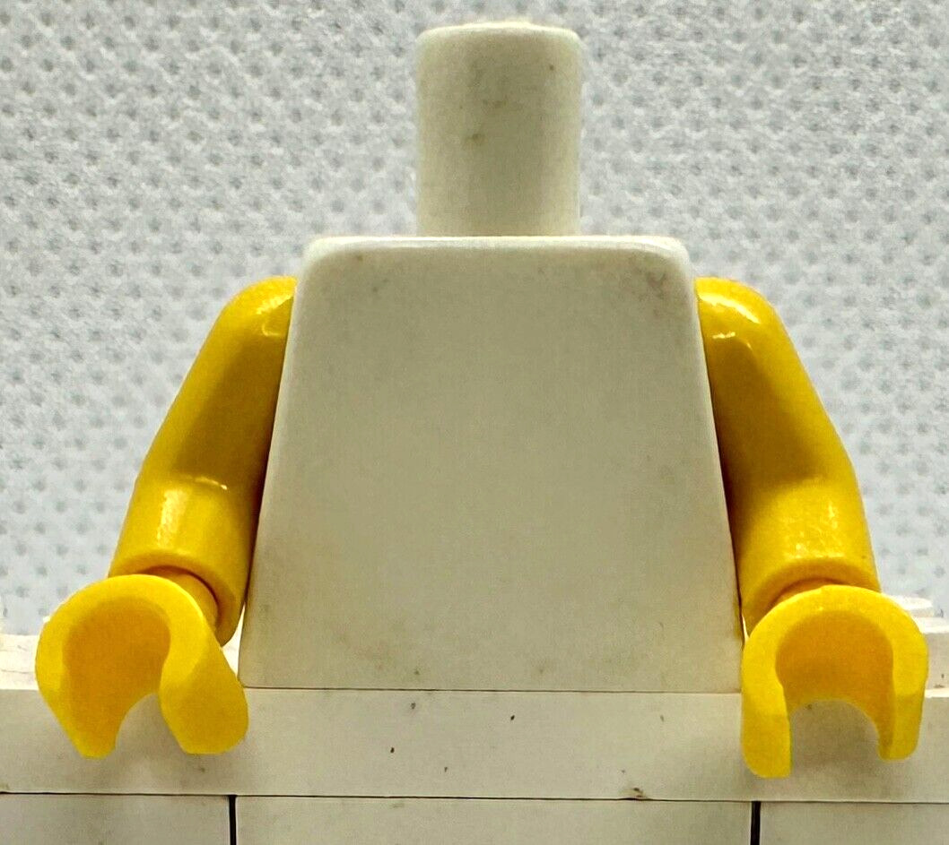 Lego Minifigure Figure White Torso Yellow Arms Football Player col117