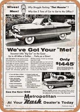 Metal Sign - 1955 Nash Metropolitan Convertible Vintage Ad Metal Sign - 1955 Nash Metropolitan Convertible Vintage Ad