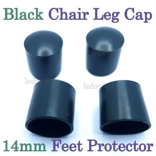 BLACK HEAVY DUTY RUBBER Chair Floor Protector Stool Table Feet Grip Tip End Caps - Picture 7 of 12