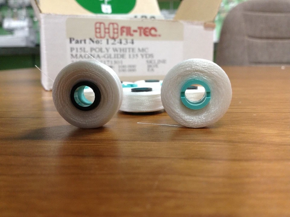 Fil-Tec 100 L SIZE Magna Glide MAGNETIC EMBROIDERY BOBBINS White PR655 PR600 - Image 4 of 4