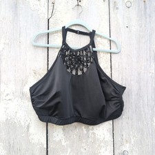 Swim By Cacique Plus Size Swim Top Built In Bra Black Size 26