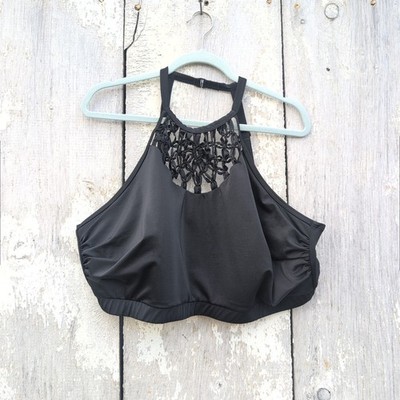 Swim By Cacique Plus Size Swim Top Built In Bra Black Size 26