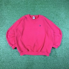 Vintage 90s Tommy Hilfiger Embroidered Red Crewneck Sweatshirt Men's Large USA