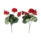 Artificial Geraniums 2 Pcs in Bright Red Perfect for Garden Arrangement