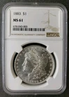 1883 $1 Morgan Silver Dollar NGC MS61