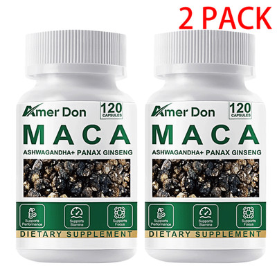 Organic Maca Root 240 Capsules 10000mg, Peruvian Maca Extract for Men & Women