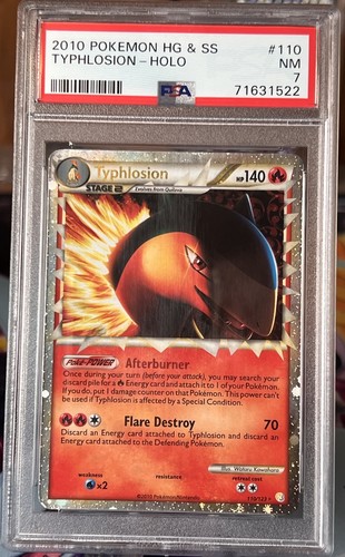 Typhlosion (Prime) 110/123 Heartgold & Soulsilver Holo Graded PSA 7