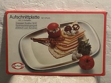 Aufschnittplatte Marke Tischfein Edelstahl Servierplatte 32 x 21 cm
