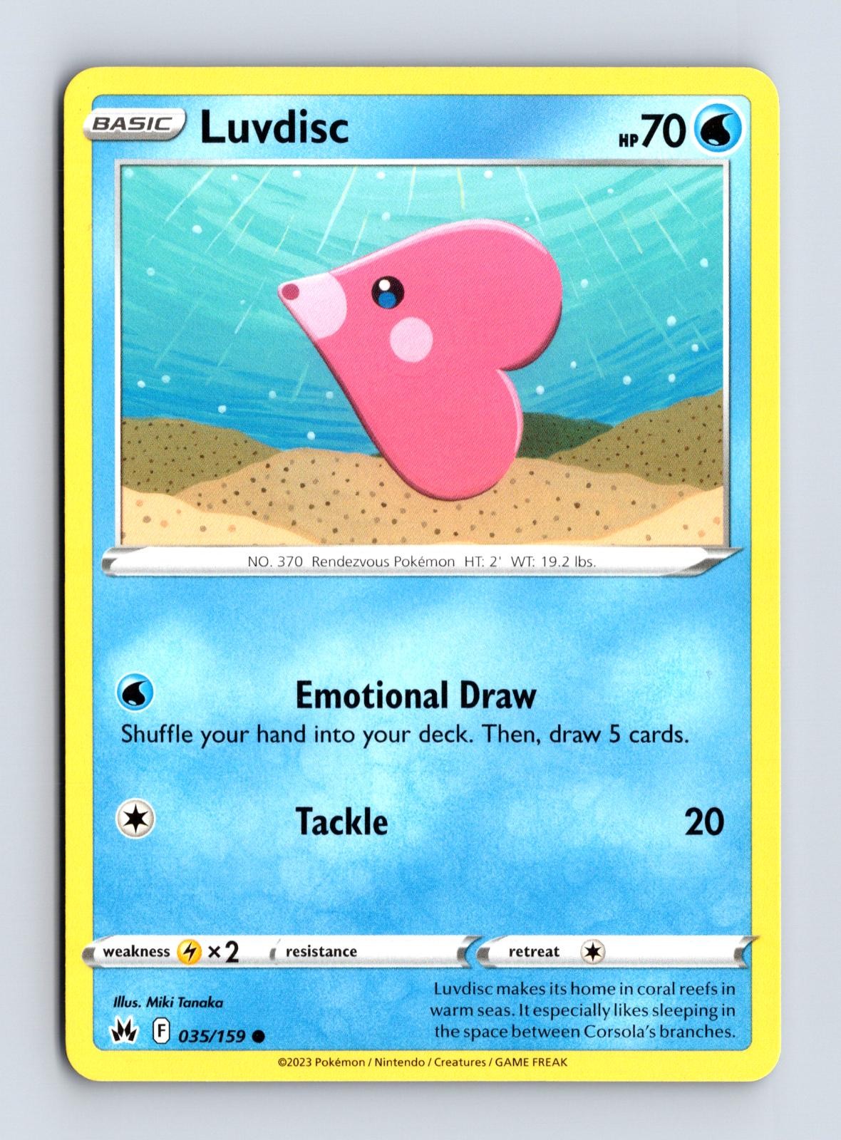 Luvdisc 035/159 Near Mint Common Crown Zenith Pokemon