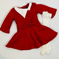 18" American Girl Doll Kit Kittredge Christmas/Holiday Red Dress Stockings Set