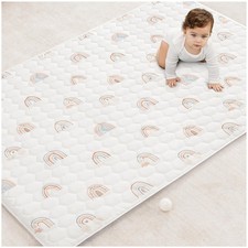 Rectangle Kids Play Mat - Medium 48 x 72 inches Soft Quilted Baby Floor Mat w...