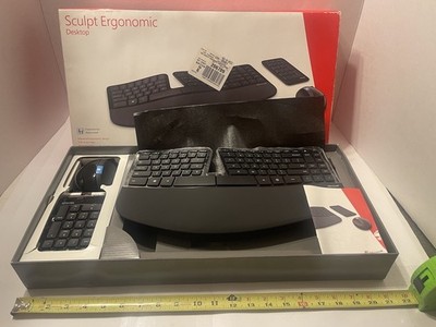 Microsoft Sculpt Ergonomic Wireless Desktop Keyboard Mouse Combo L5V-00001