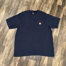 Carhartt Original Fit T-Shirt Pocket Short Sleeve Blue Workwear Men's Size 2XL