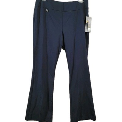Slim-Sation Ease-y-Fit Flare Pant 14 x 31 Navy Blue Pull On Elastic Waist Career