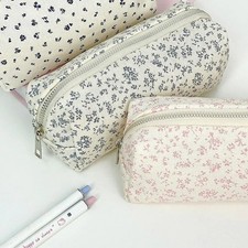 Floral Pencil Case Large Capacity Pen Bag School Stationery Organizer Pouch