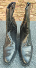 Dolcis Black Leather Snakeskin Zip Up Block Heel Boots Size 9. Unworn.