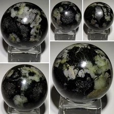 Indigo Gabbro Mystic Merlinite Sphere 40.1mm 102g | Shadow Work Intuition Stone