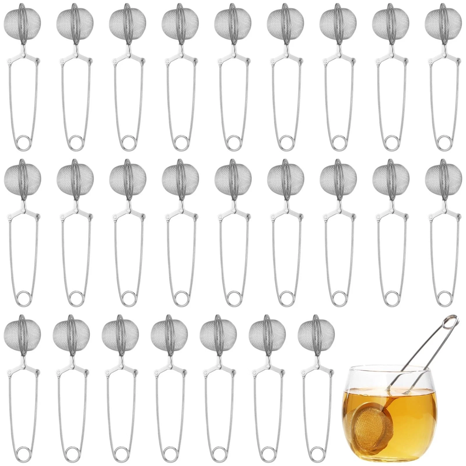 25 Pcs Snap Ball Tea Infuser, Loose Leaf Tea Infuser, Stainless Steel Tea Str...