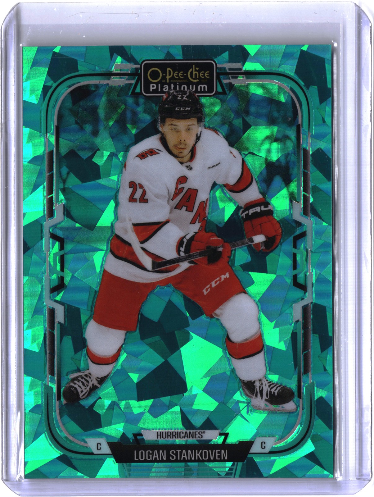 2025-26 O-Pee-Chee Platinum #96 Logan Stankoven Turquoise Fragments #/249