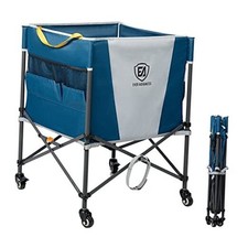 Rolling Ball Storage Cart with Lockable Wheels, 33 x Volleyball Cart Blue