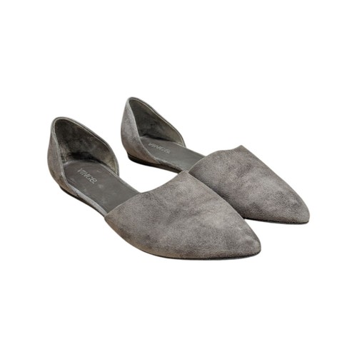 Scarpe Vince Nina D'Orsay Flat Scamosciato Grigio Donna 9 Corpcore Punta Tinta Unita