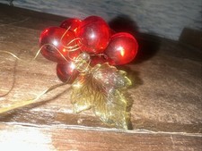 VTG MCM Red Lucite Grape Cluster On Vine