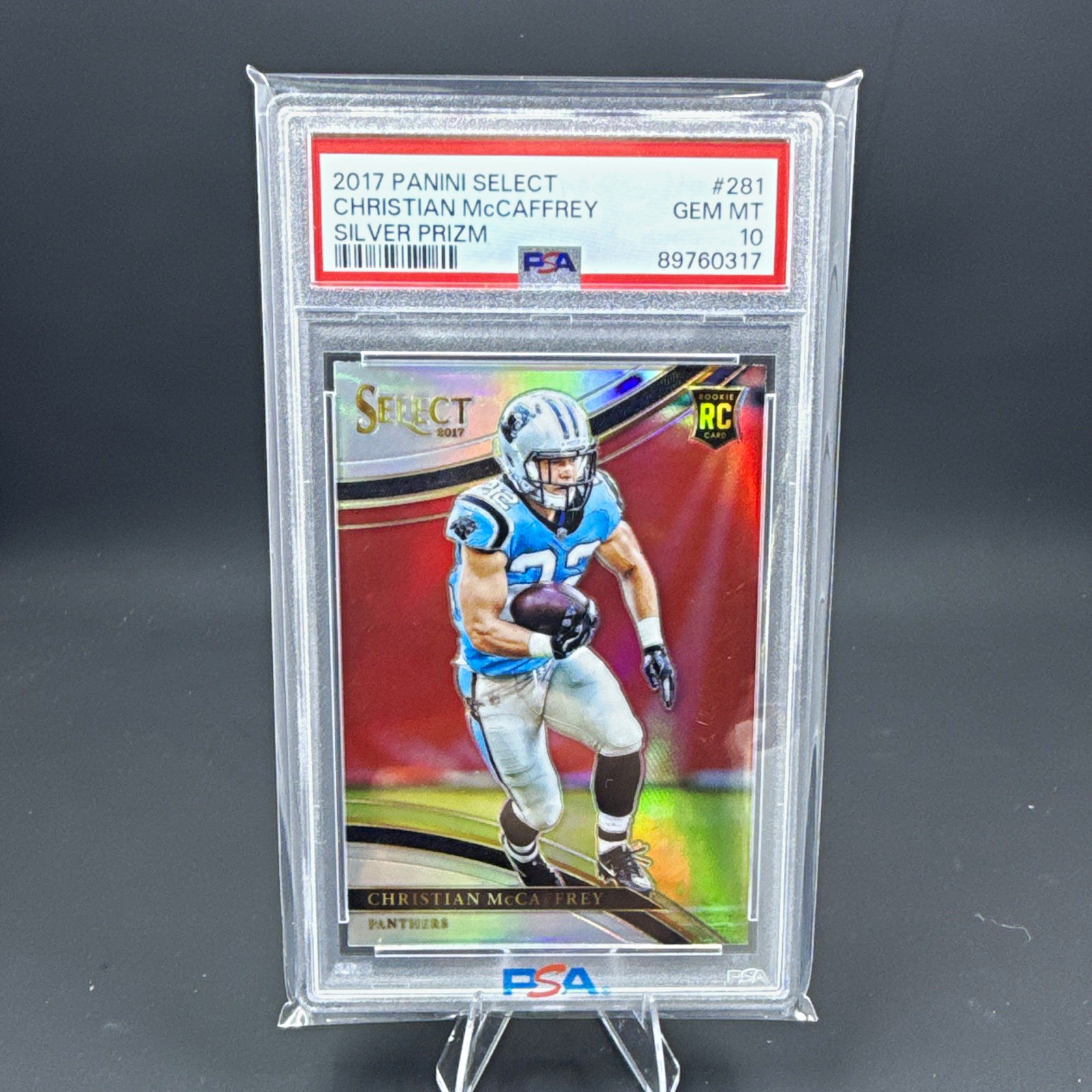 Christian McCaffrey Panini Select #281 Silver