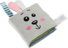 Soft Crinkle Cloth Bunny Baby Mirror Toy Tummy Time Sensory Book for 0-12 Mont