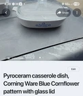 VTG Corning Ware Blue Cornflower A-10-B Casserole 2.5 Liter w/ A-10-C PYREX Lid