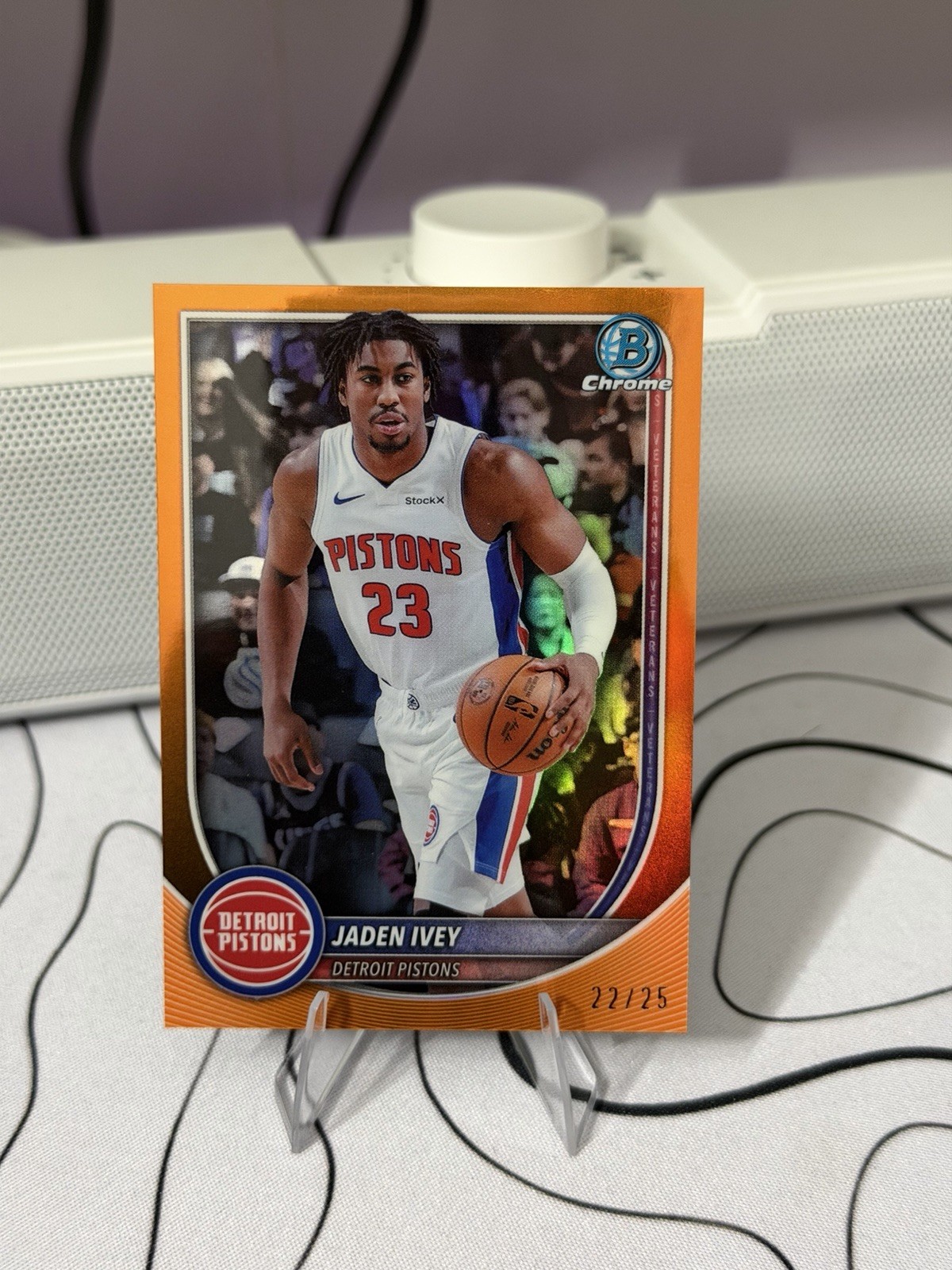 2025-26 BOWMAN CHROME JADEN IVEY TRUE ORANGE /25 #BCV-159 PISTONS
