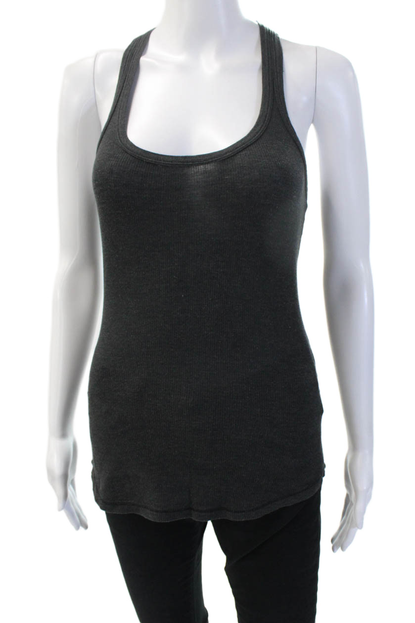 James Perse Women Basic Dark Gray Sleeveless Tank… - image 1