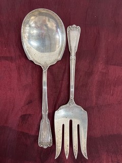 Reed & Barton Sterling Silver Spoon & Fork Serving Set 191g