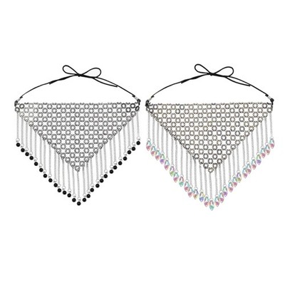 Crystal Mesh Mask for Costume Parties Rhinestones Masquerade Fringe Face Masks