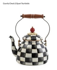 Mackenzie-Childs Courtney Check Brand New Teapot 2 QT