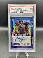 2021 Panini Contenders Cade Cunningham Blue Shimmer Prizm Rookie Auto #/20 PSA 9
