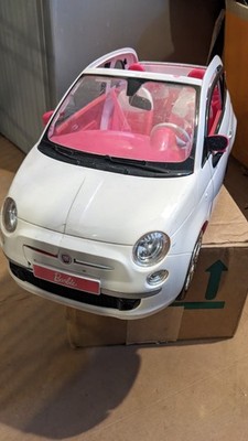 Mattel Barbie Doll and Fiat 500 White and Pink-  Children s Vehicle Play Set