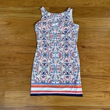 Vince Camuto Sleeveless Patterned Midi Dress Boho Style Women's Size 12 NWT